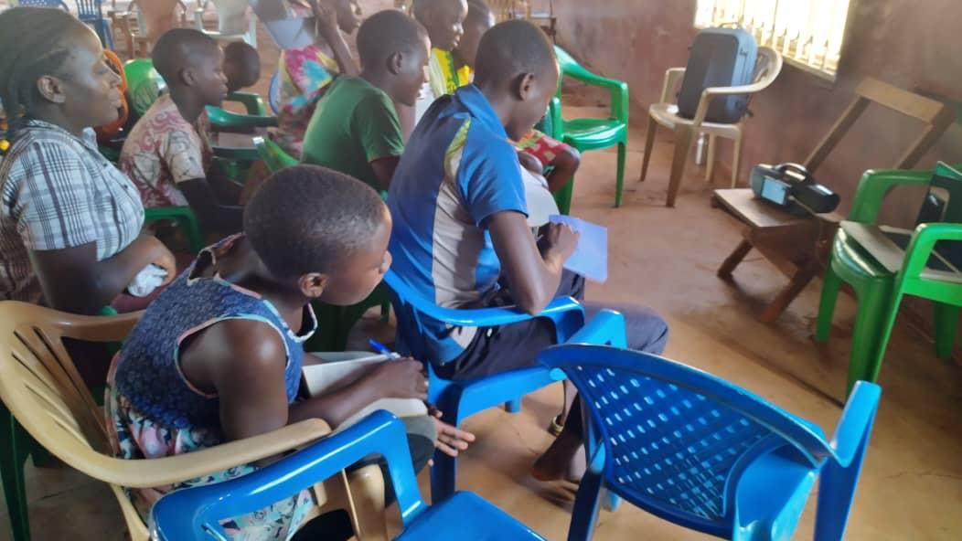Students learning together in Uganda